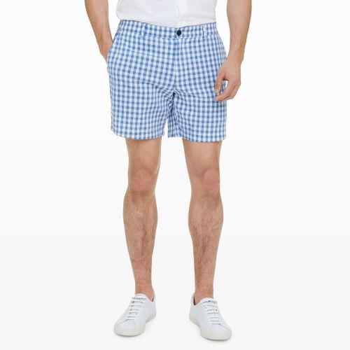 Club Monaco Color Blue 7 Baxter Gingham Shorts