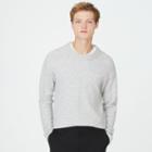 Ib Color Grey Front Rib Crew Sweater