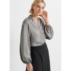 Club Monaco Dark Green Sheer Combo Blouse