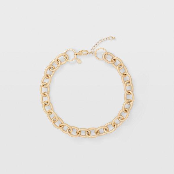 Club Monaco Gold Matte Chain Necklace