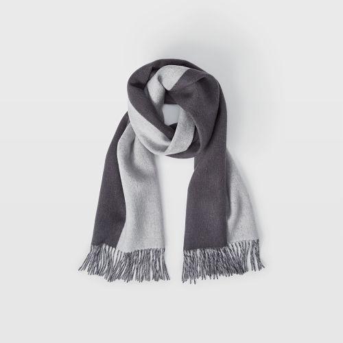 Rb Color Grey Thisbee Wool Colorblock Scarf