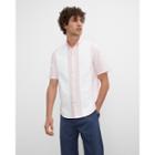 Club Monaco Short Sleeve Blocked Oxford Shirt