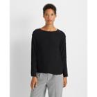 Club Monaco Black Button Sleeve Top