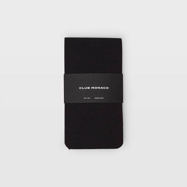 Club Monaco Heavy Black Opaque Tights