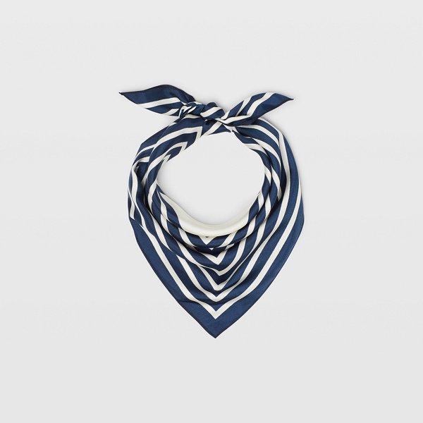 Club Monaco Navy Mu Silk Neck Scarf