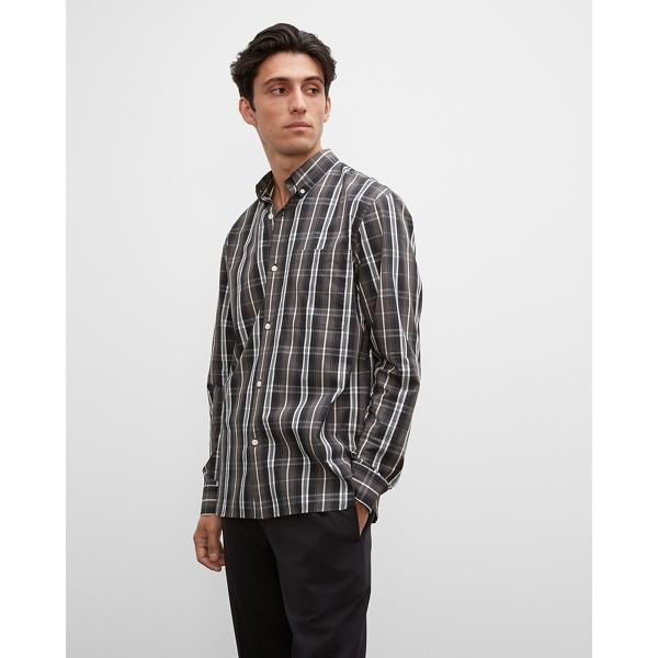 Club Monaco Long Sleeve Plaid Poplin Shirt