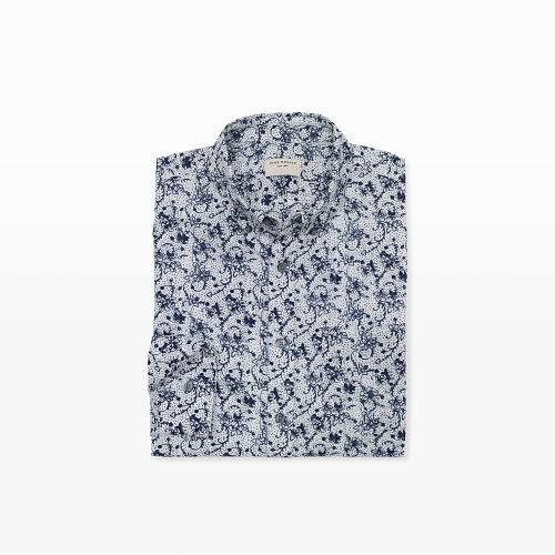 Club Monaco Color Blue Slim Kal Floral Shirt