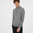 Club Monaco Color Grey Wool Quarter-zip Sweater