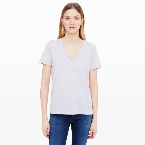 Club Monaco Color Grey Staray Linen Tee