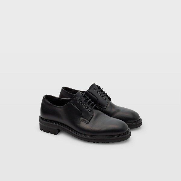 Club Monaco Black Wings + Horn Officer Shoe