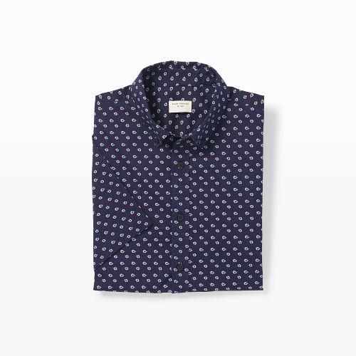 Club Monaco Color Blue Short Sleeve Floral Shirt