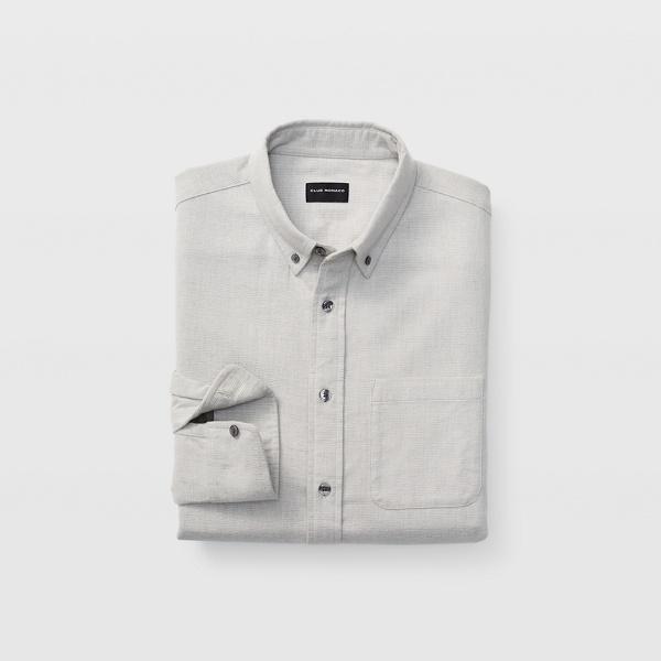 Club Monaco Stone Slim Solid Double-faced Shirt