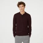 Club Monaco Color Purple Merino Quarter-zip Sweater