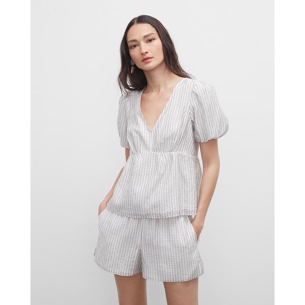 Club Monaco Grid Double V Tie Back Top