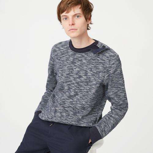 Club Monaco Color Blue Slub Marled Sweatshirt