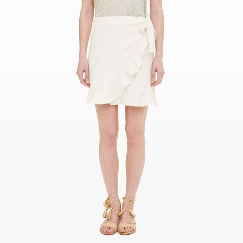 Club Monaco Color White Noraleen Ruffle Wrap Skirt