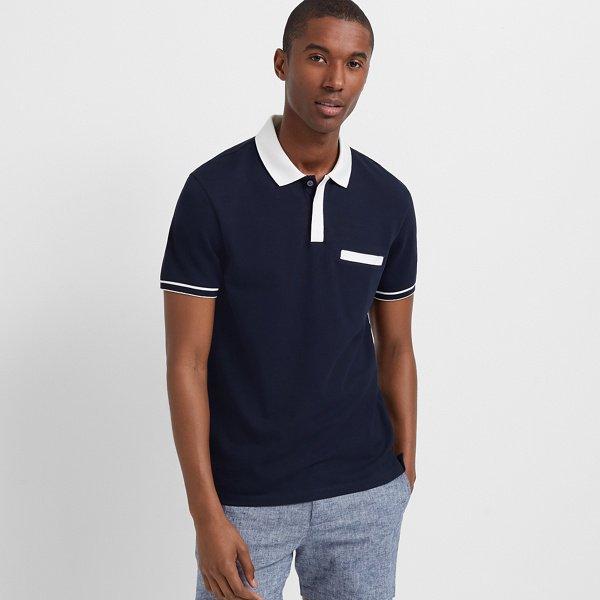 Club Monaco Navy Welt Pocket Polo