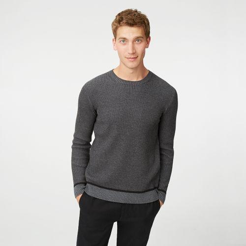 Club Monaco Color Grey Plaited Merino Crew Sweater