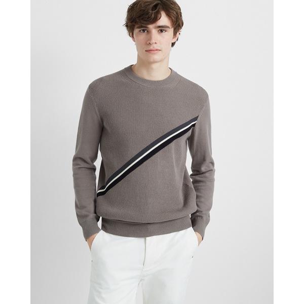 Club Monaco Grey Diagonal Stripe Crew