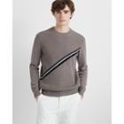 Club Monaco Grey Diagonal Stripe Crew