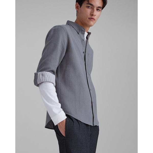 Club Monaco Striped Doubleface Long Sleeve Shirt