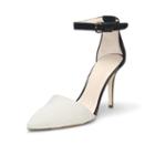 Club Monaco Color White Lula Calf Hair Pump In Size 40.5