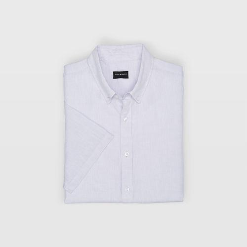 Club Monaco Color Purple Slim Cross Dye Linen Shirt