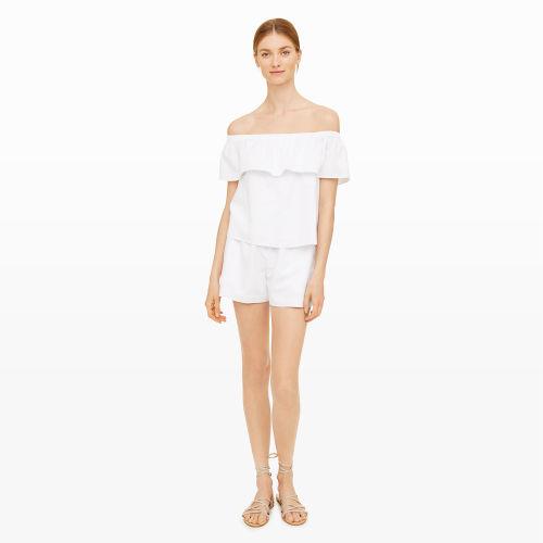 Club Monaco Color White Lashell Ruffle Romper