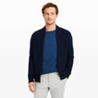 Club Monaco Color Blue Moss-stitch Bomber Sweater