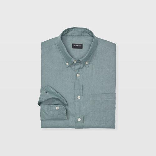 Club Monaco Color Seafoam Slim Linen Shirt