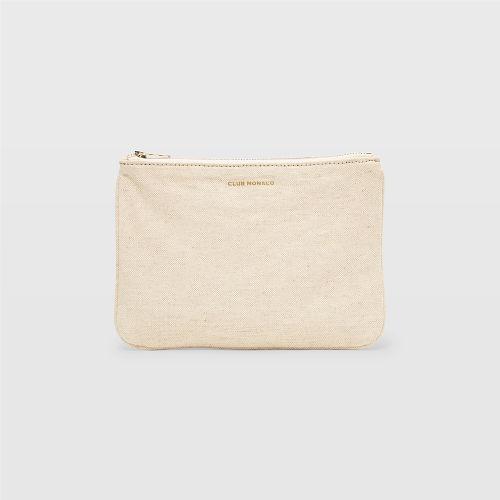 Club Monaco Color White Cm Canvas Logo Pouch