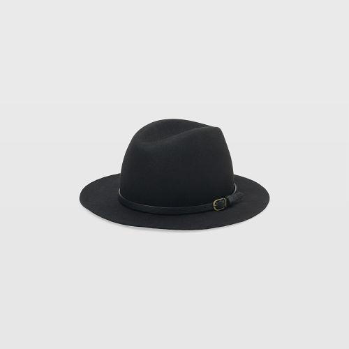 Club Monaco Color Black Leather Band Fedora