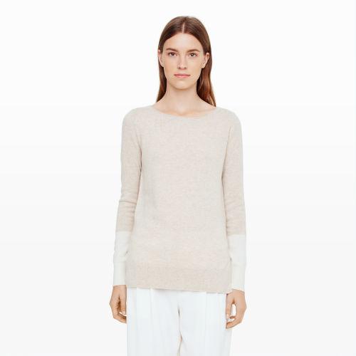 Club Monaco Color White Nicolette Cuff-block Cashmere