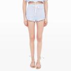 Club Monaco Color Chambray Blue Solid & Striped Drawcord Short