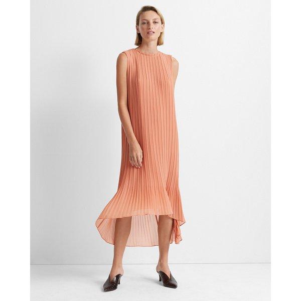 Club Monaco Peach Pleated High Low Dress