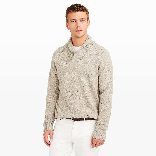 Club Monaco Color White Donegal Shawl Pullover