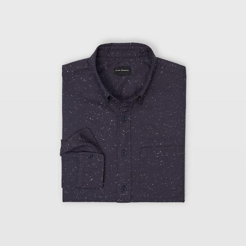 Club Monaco Color Blue Slim Solid Nep Shirt