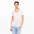 Club Monaco Color Silver Rainey Foil Tee In Size L