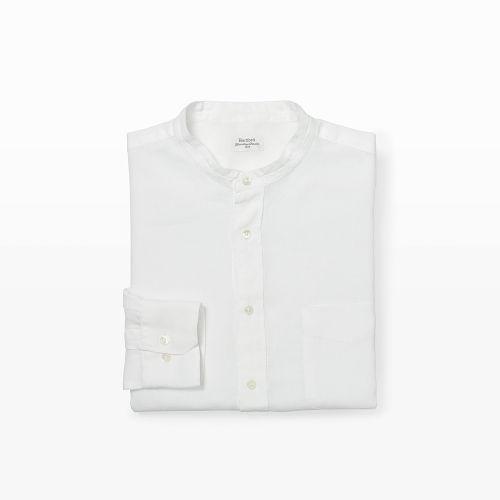 Club Monaco Color White Hartford Band Collar Shirt