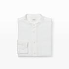 Club Monaco Color White Hartford Band Collar Shirt