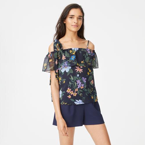 Club Monaco Color Blue Kapreez Silk Top