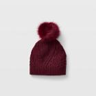 Club Monaco Currant Cable-knit Pom-pom Beanie