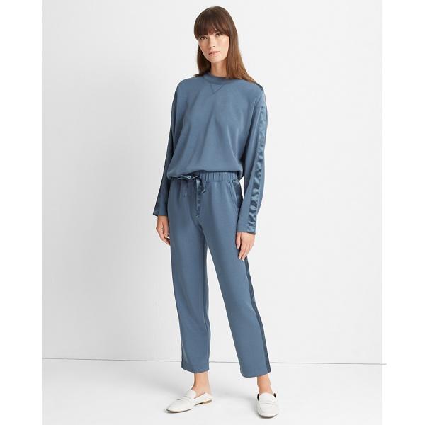 Club Monaco Petrol Satin Stripe Knit Pant