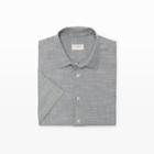 Club Monaco Color Grey Short-sleeve Chambray Shirt