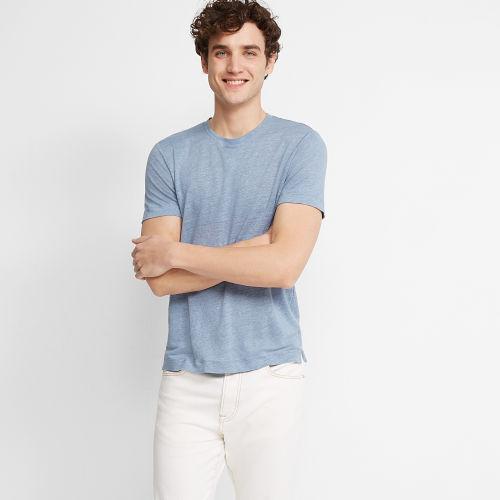 Club Monaco Color Blue Short-sleeve Linen Crew