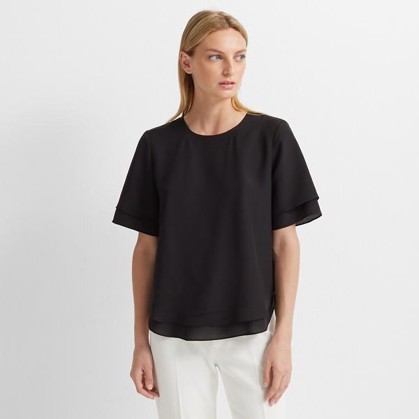 Club Monaco Black Overlay Top