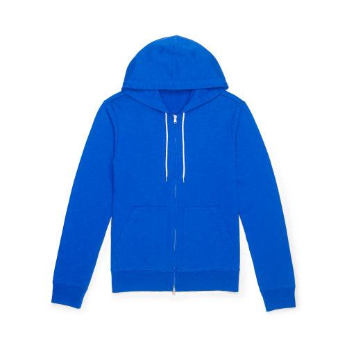 Club Monaco Color Blue Essential Zip Up Hoodie In Size L