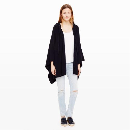 Club Monaco Color Blue Terry Hooded Cashmere Wrap In Size Xs/s