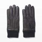 Club Monaco Color Black Rib Cuff Glove In Size S