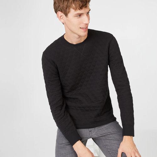 Club Monaco Color Black Diamond Quilt Pullover